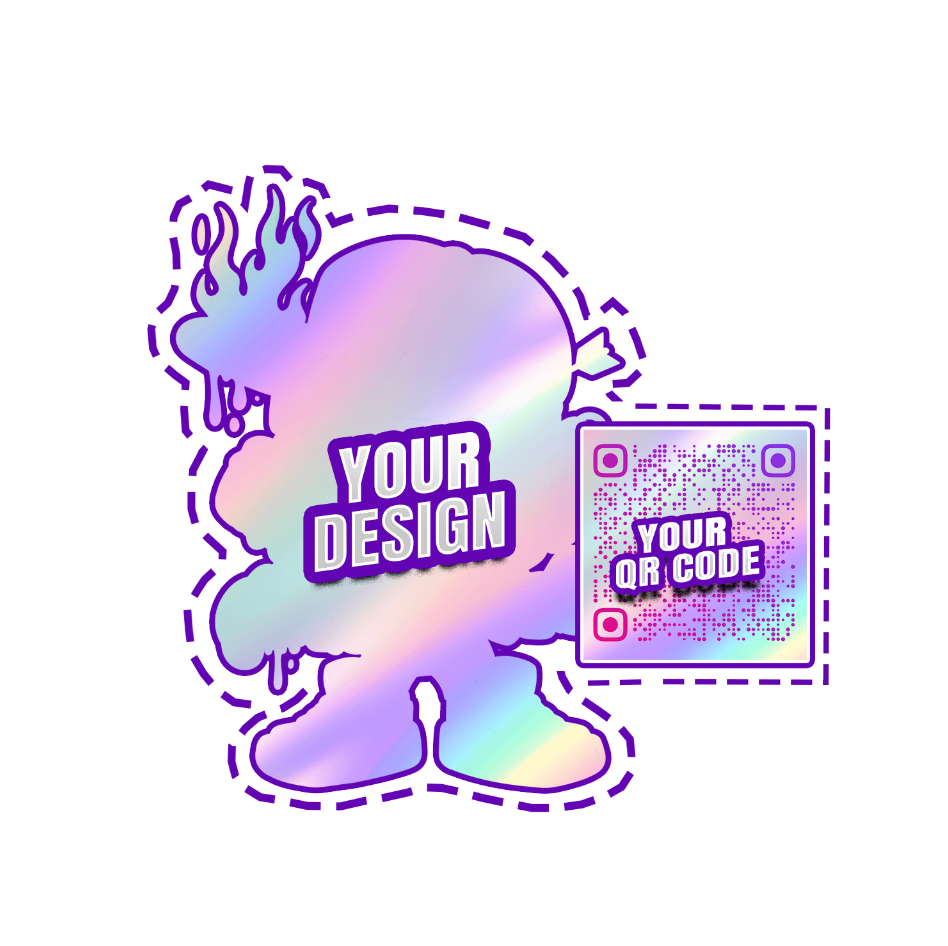 Holographic Stickers + QR code